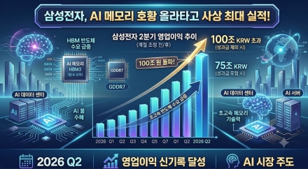 AI 메모리 호황 올라탄 삼성전자…2분기 영업이익, 성과급 제외 시 100조 원 첫 돌파
