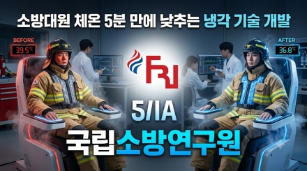 국립소방연구원, 소방대원 체온 5분 만에 낮추는 냉각 기술 개발… 민간 사업화 추진