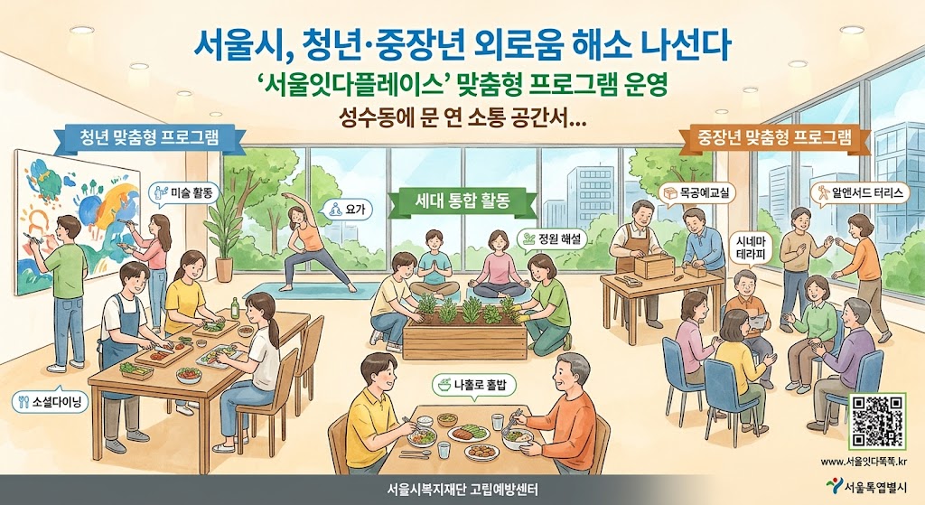 서울시, 청년·중장년 외로움 해소 나선다…‘서울잇다플레이스’ 맞춤형 프로그램 운영